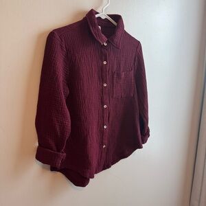 Passports Gauze button down shirt